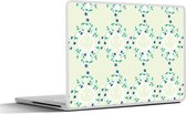 Laptop sticker - 10.1 inch - Groen - Blauw - Bloem - Design - 25x18cm - Laptopstickers - Laptop skin - Cover
