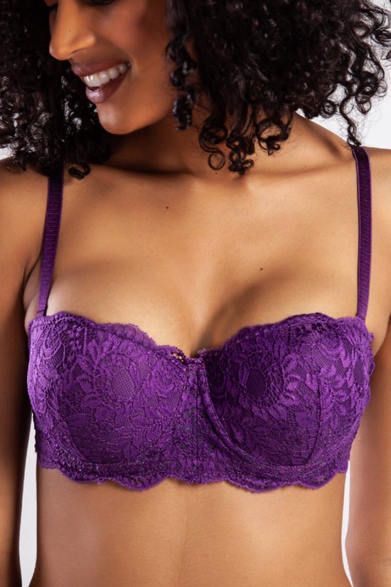 Purple-Daisy COLORS Dames Lingerie Voorgevormde Push-up Strapless beugel BH (121-006-1) - Maat 85B - PAARS