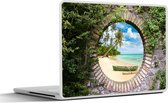 Laptop sticker - 13.3 inch - Strand - Palmboom - Doorkijk - Kano - 31x22,5cm - Laptopstickers - Laptop skin - Cover