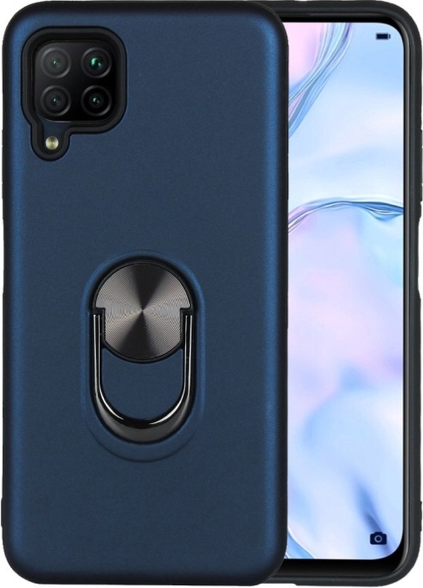 Hoesje Geschikt voor Huawei P40 Lite hoesje Shockproof Armor case - back cover – TPU – Blauw