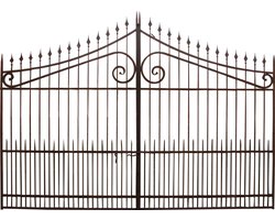 BISCOTTINI Dubbele inrijpoort - Klassiek smeedijzeren poorthek - Dubbele draaipoort voor oprit - Antieke Afwerking - 402x10x288cm