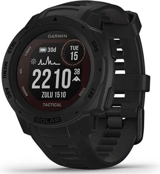 Garmin Instinct Solar Tactical - Robuuste multisport smartwatch - Zwart
