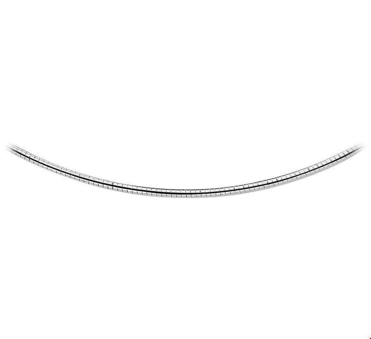 Zilver Gerhodineerde Collier omega rond 2 1314684 42 cm