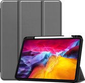 Mobigear Tablethoes geschikt voor Apple iPad Pro 11 (2022) Hoes | Mobigear Tri-Fold Gel Bookcase + Stylus Houder - Grijs