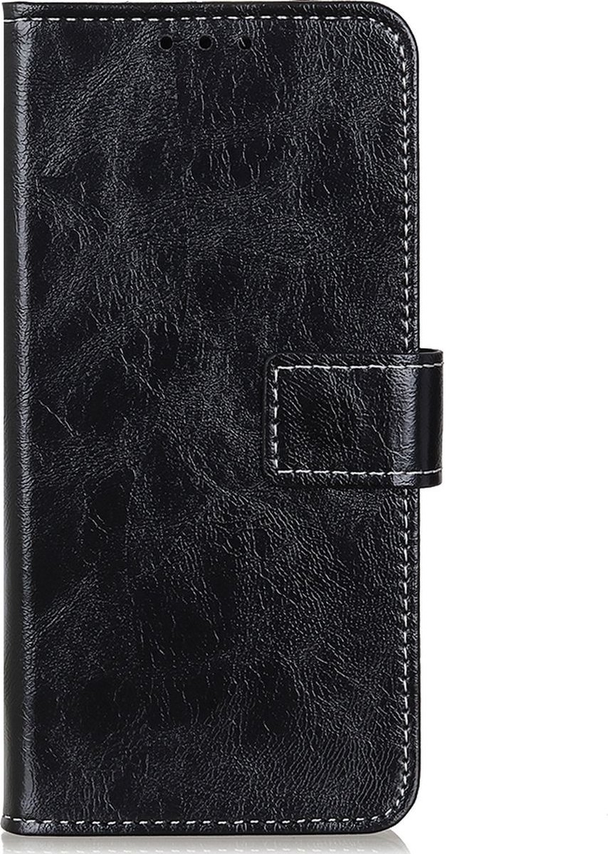 Mobigear Telefoonhoesje geschikt voor Motorola Moto E22 Hoesje | Mobigear Basic Bookcase Portemonnee | Pasjeshouder voor 3 Pasjes | Telefoonhoesje voor Pinpas / OV Kaart / Rijbewijs - Zwart