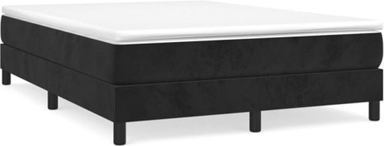 vidaXL - Boxspring - bed - 140x200 - cm - fluweel - zwart