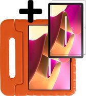 Hoes Geschikt voor Lenovo Tab M10 Plus 3rd Gen Hoes Kinder Hoesje Kids Case Kinderhoes Shockproof Met Screenprotector - Hoesje Geschikt voor Lenovo Tab M10 Plus (3e Gen) Hoesje Kidscase - Oranje