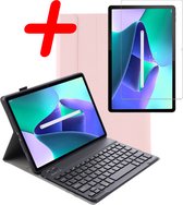 Hoesje Geschikt voor Lenovo Tab M10 Plus 3rd Gen Toetsenbord Hoes Book Case Met Screenprotector - Hoes Geschikt voor Lenovo Tab M10 Plus (3e Gen) Toetsenbord Hoesje Keyboard Cover - Rosé goud