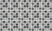 Ulticool Decoratie Sticker Tegels - Marmer Mozaïek Vierkantjes Zwart Grijs - 15x15 cm - 15 stuks Zelfklevende Plakfolie Tegelstickers - Achterwand voor de Muur Badkamer - Keukenwand Keuken - Plaktegels Zelfklevend - Sticktiles
