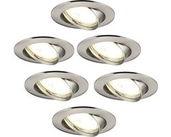 Ledvion - 6X LED Inbouwspot Amsterdam - Zwart - Dimbaar - 3W - 2700K - Ø82 mm