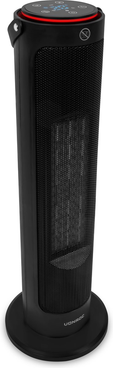 VONROC Elektrische kachel - ventilatorkachel - 1200W/2000W - torenmodel - keramisch - ECO Modus - zwenkfunctie - LED display - Incl. afstandsbediening - thermostaat en timer - 20m2