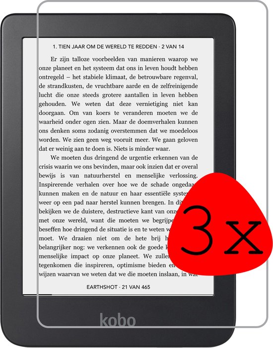 Screenprotector Geschikt voor Kobo Libra 2 Screenprotector Bescherm Glas  Tempered