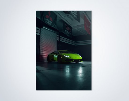 Affiche Lamborghini Huracan Green - Voiture Poster | Décoration Chambre | Bureau