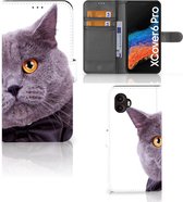 Telefoonhoesje Geschikt voor Samsung Galaxy Xcover 6 Pro Flipcover Case Kat