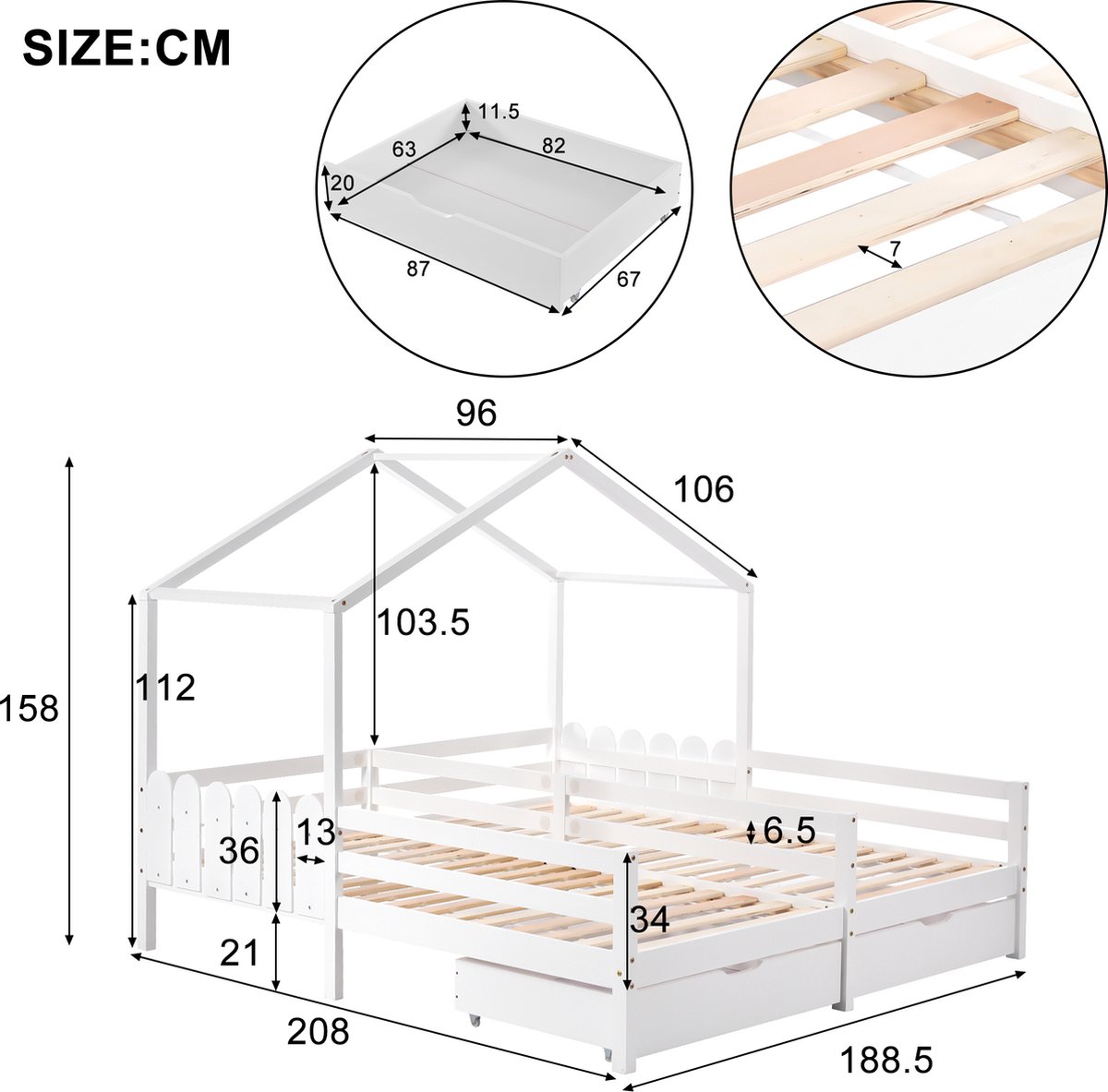 Stonebroo IXF-96L-90 Bed Frame 90 x 200 cm with Slatted Frame, Bed with LED, Modern Metal Bed, Robust Metal Double Bed, Black (without Mattress