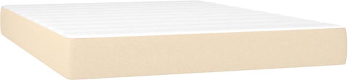 vidaXL - Pocketveringmatras - medium - 140x190x20 - cm - stof - crèmekleurig