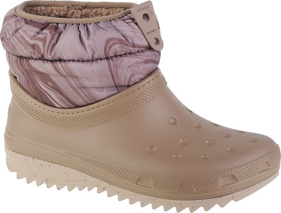Crocs Classic Neo Puff Shorty Boot 207311-195, Vrouwen, Bruin, Sneeuw laarzen, maat: