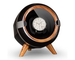 Klarstein Horlogeopwinder, Automatische horlogeopwinder voor heren & dames, Watch Winder met houtlook, 4 TPD & 3 rotaties, Stille horlogeopwinder, voor 1 horloge