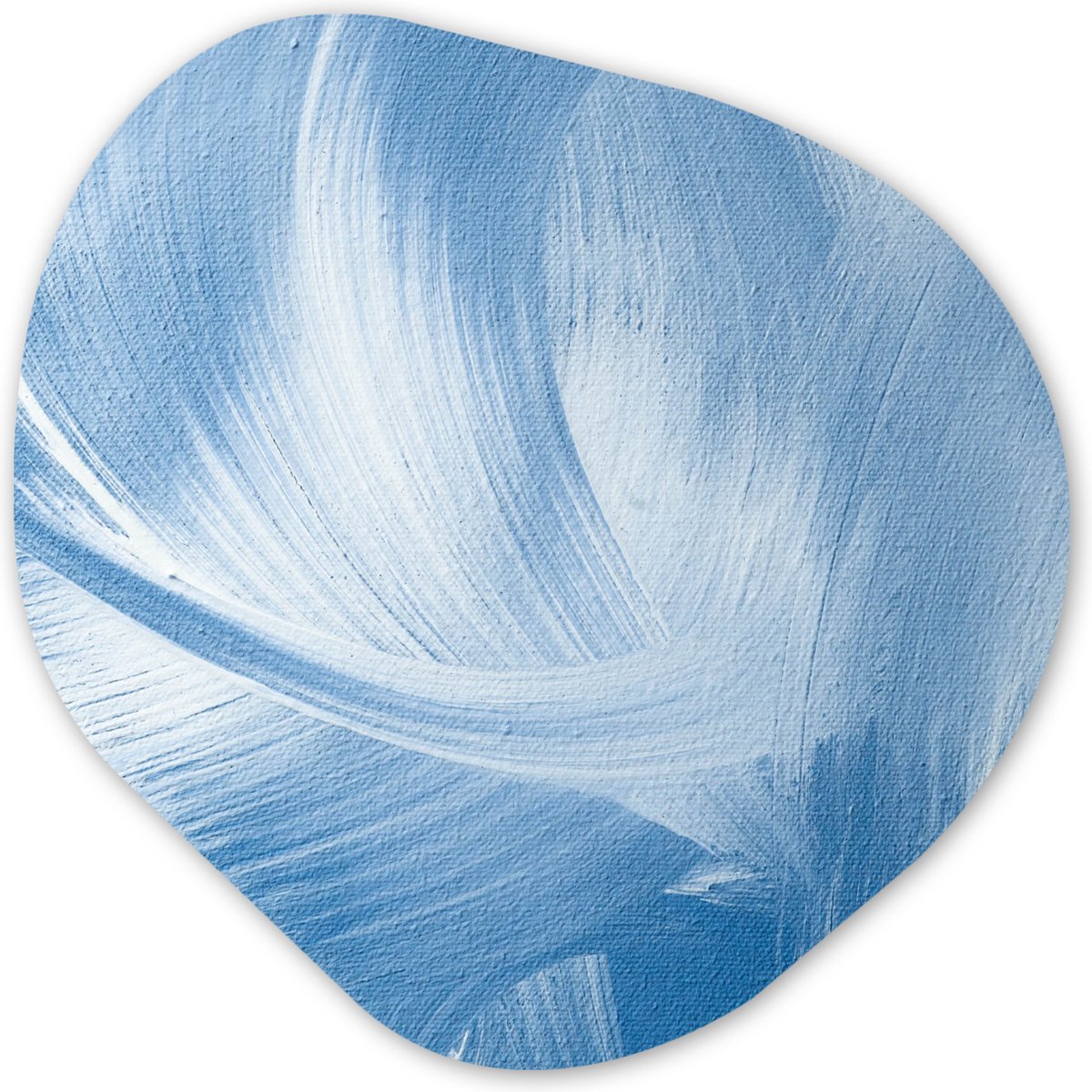 Organische wanddecoratie 40x40 cm - Organisch schilderij Blauw - Acrylverf - Design - Muurdecoratie woonkamer - Kamer decoratie - Schilderijen - Muurcirkel aesthetic