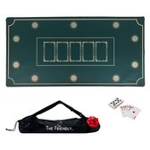Luxe Pokertafel Kleed met pokerkaarten - Oprolbaar Antislip Pokerkleed en Pokermat - 2 tot 8 Spelers - Poker Speelmat - Kaartkleed - Geschikt voor Eettafel - 60 x 120cm