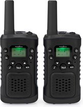 Set de talkie-walkie Nedis | 2 combinés | Jusqu'à 6 km | Canaux de fréquence : 8 | PTT/VOX | jusqu'à 3 heures | Sortie casque | 2 Casques | Noir