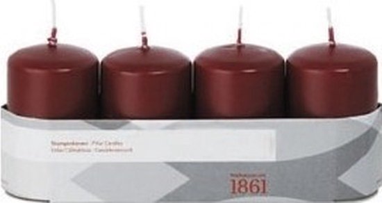 Stomp kaarsjes rood 10x5cm - 6 stuks