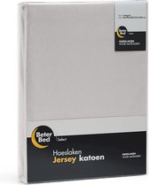 BeterBed Select Jersey Hoeslaken - 120 x 200/210/220 cm - 100% Katoen - Matrasbeschermer - Matrashoes - Lichtgrijs