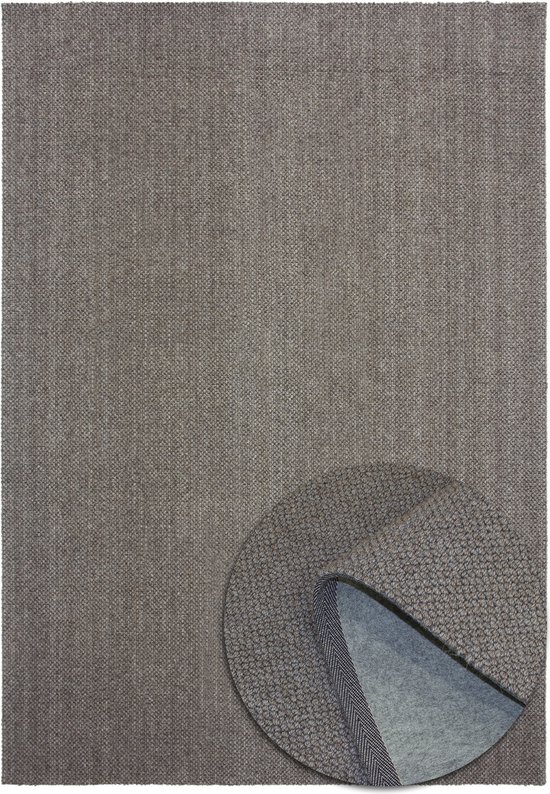 Vloerkleed - Handgeweven look - Zacht - Modern tapijt - Scandinavisch design - Wol en polyester - Woonkamer Slaapkamer Eetkamer Kinderkamer - Naturel Grijs - 120cm x 170cm