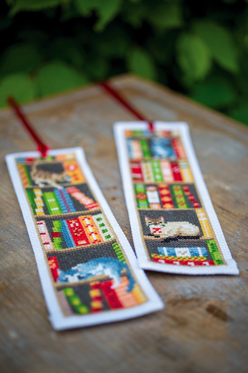 Vervaco - Bladwijzer kit - Katten in boekenrek set van 2 - PN-0187764 - Borduren - Borduurpakket - Borduurpakket volwassenen - Borduurpakket kind — afbeelding 8