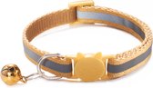Kattenhalsband Veiligheidssluiting Kattenbandje Kitten Halsband Katten Halsband Reflecterend Verstelbaar 18-32Cm – Bruin