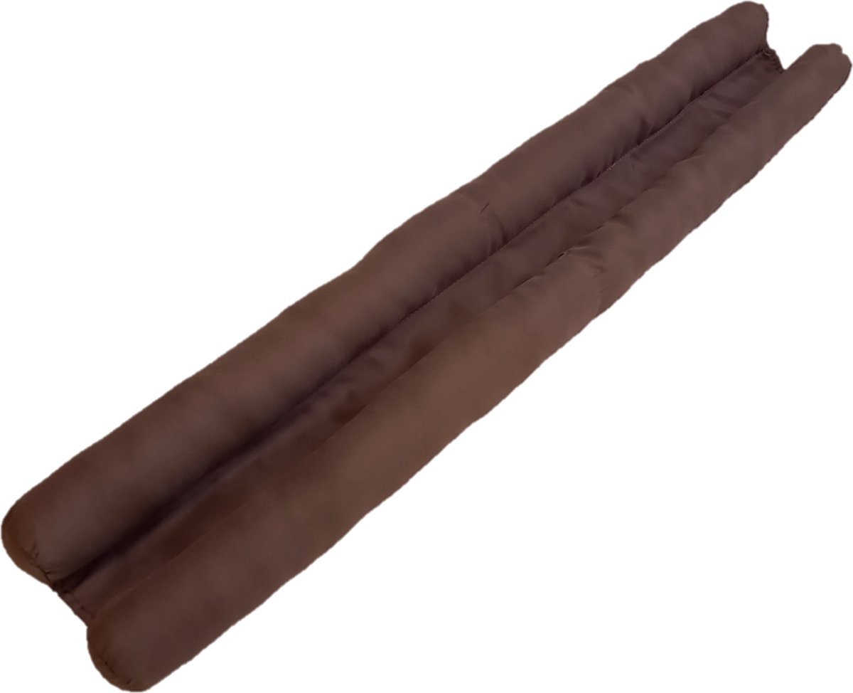 Ikado Dubbele tochtrol -dubbele tochtstopper- dubbele tochthond - bruin - 80 x 5,5 cm