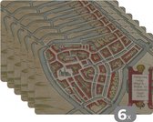Set de table - Carte - Sneek - Historique - 45x30 cm - 6 pièces