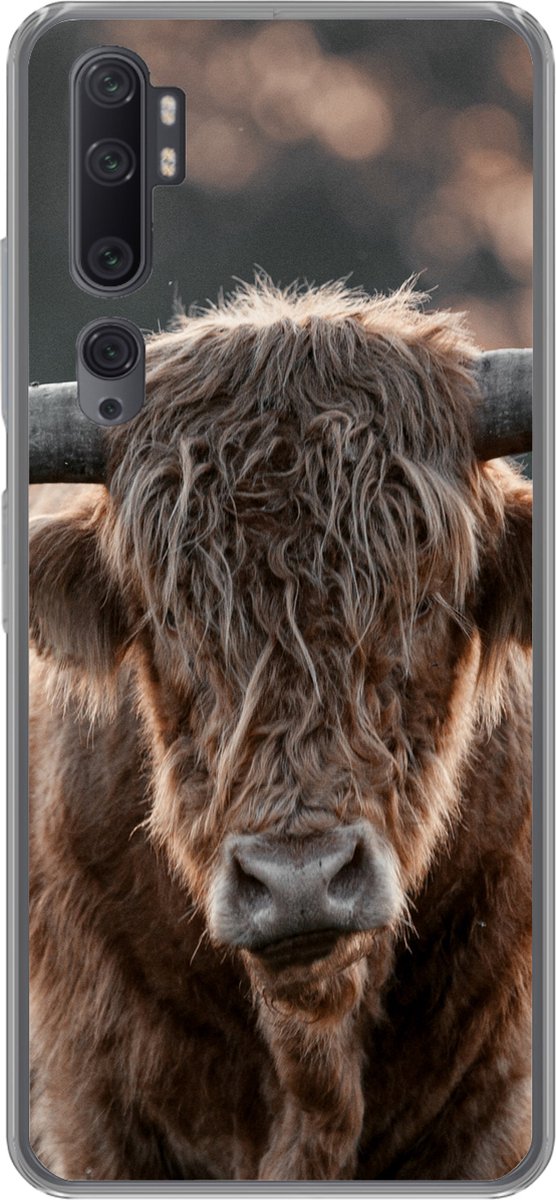Telefoonhoesje Geschikt voor Xiaomi Mi Note 10 Pro hoesje - Schotse hooglander - Vacht - Portret - Siliconen Telefoonhoesje Telefoonhoesje