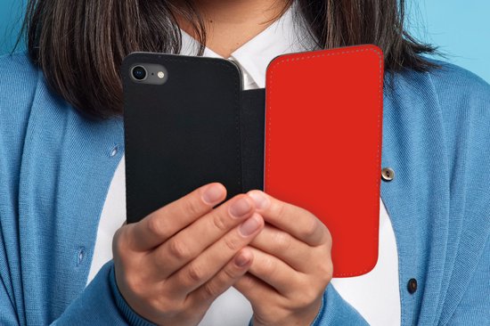 Étui pour téléphone iPhone 8 Bookcase - Rouge - Motif - Design - Avec poches - Étui portefeuille avec fermeture magnétique