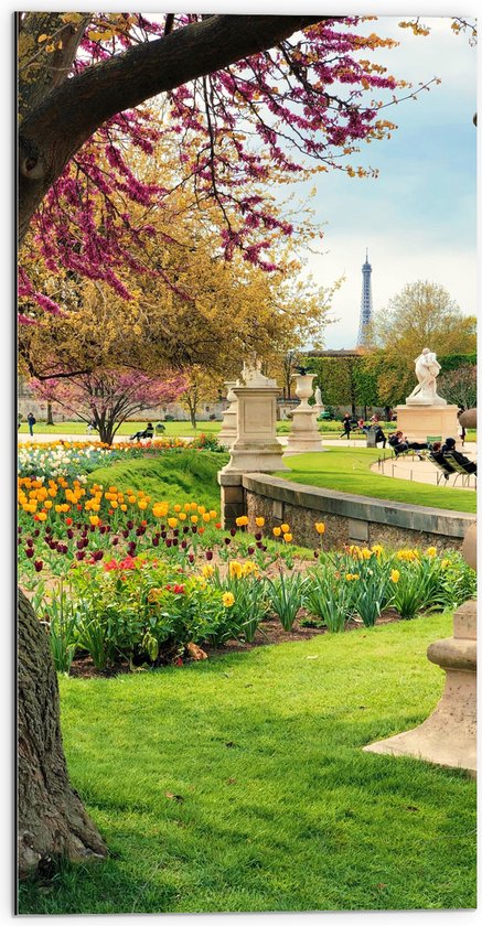 WallClassics - Dibond - Jardin Du Luxembourg - 50x100 cm Foto op Aluminium (Met Ophangsysteem)