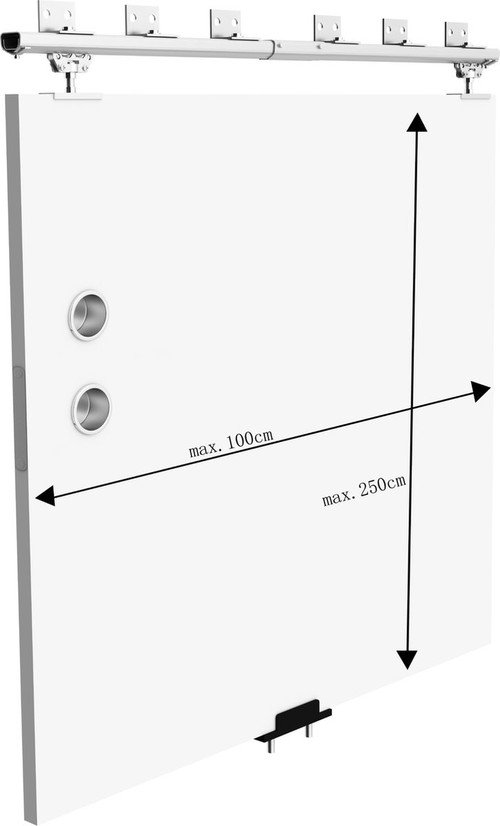 Schuifdeursysteem aluminium incl deurkommen - 2 meter