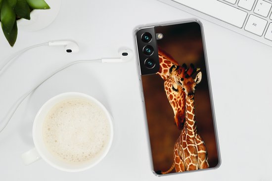 Coque Samsung Galaxy S22 Plus - Girafe - Veau - Portrait - Coque de téléphone en Siliconen
