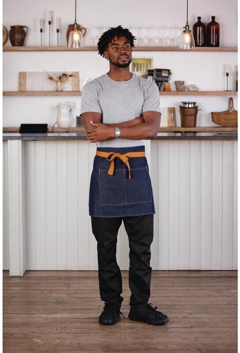 Whites Southside Sloof Blauw Denim 43x70cm - Whites Chefs Clothing BB465