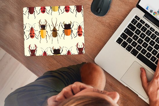 Muismat 23x19 cm - Mousepad Kever - Patronen - Insecten - Muismatten