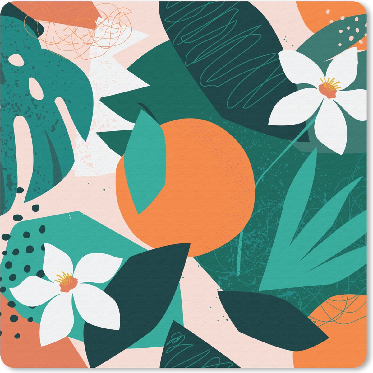 Muismat 30x30 cm - Mousepad Bloemen - Fruit - Jungle - Muismatten