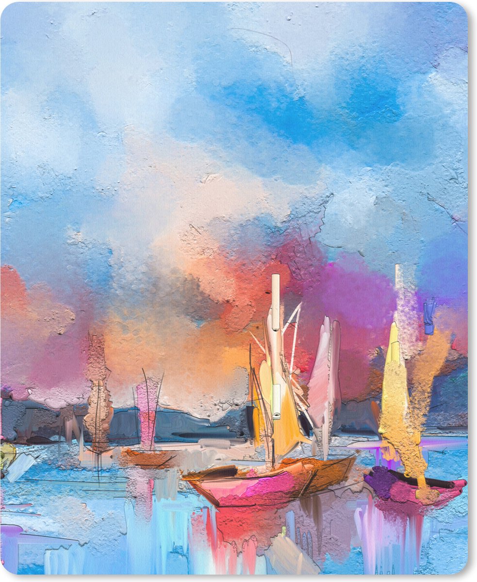 Muismat - Mousepad - Schilderij - Boten - Water - 19x23 cm - Muismatten