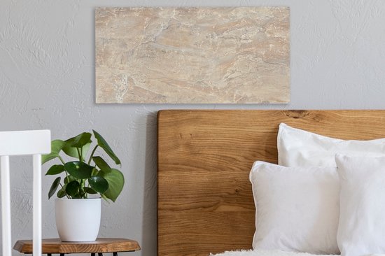 Peintures sur toile Marbre - Citron vert - Sable - Texture - 40x20 cm - Décoration murale