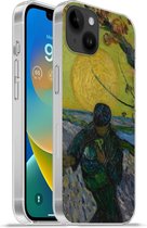 Geschikt voorApple Iphone 14 Plus - Soft case hoesje - De zaaier - Vincent van Gogh - Siliconen Telefoonhoesje