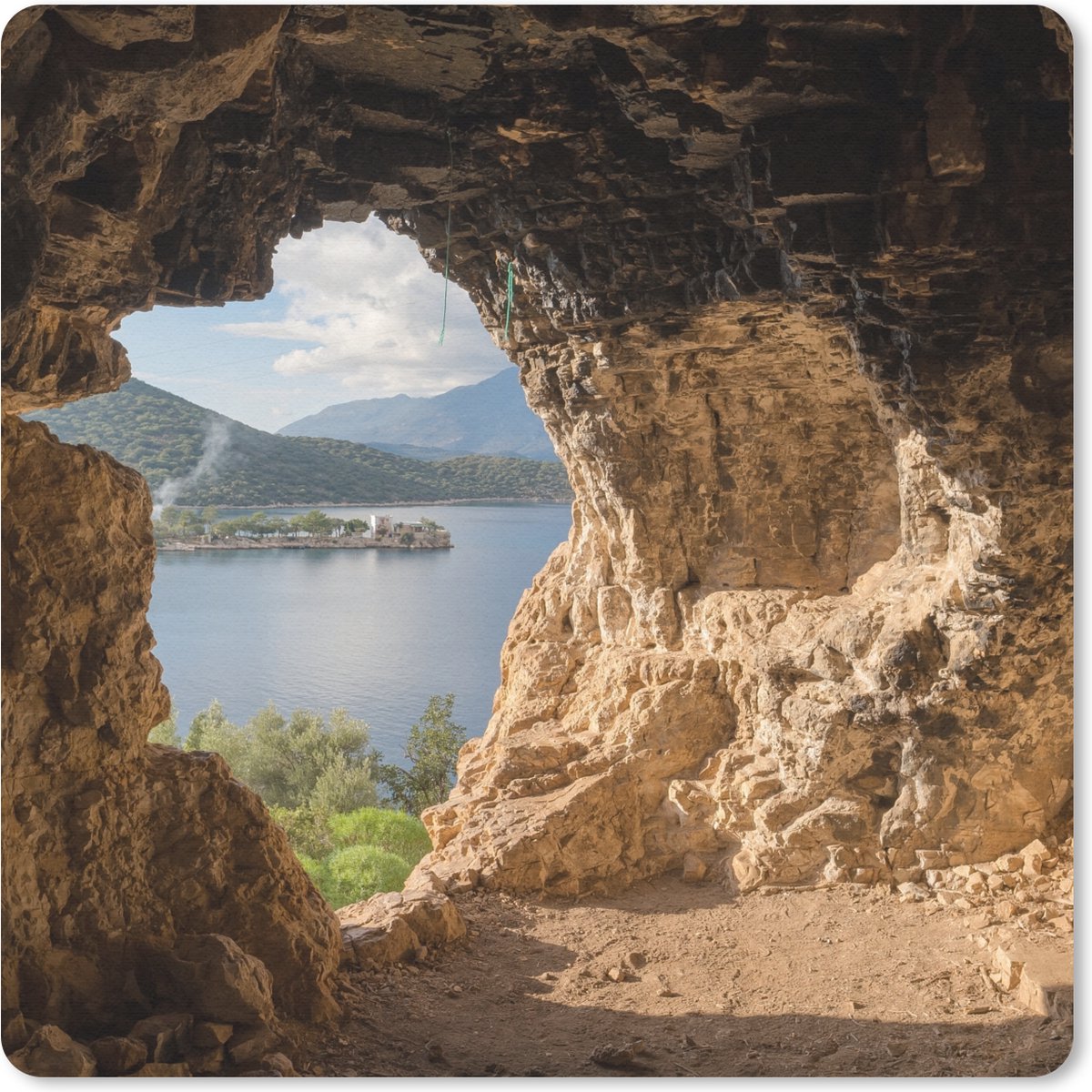 Muismat 30x30 cm - Mousepad Water - Grot - Natuur - Landschap - Muismatten