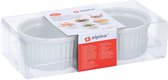 Ovenschaaltjes - 2x - wit - keramiek - 9 cm - oven serveerschalen