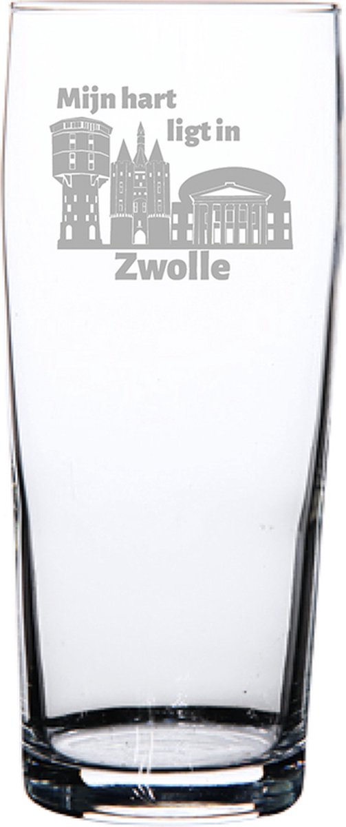 Gegraveerde bierfluitje 19cl Zwolle