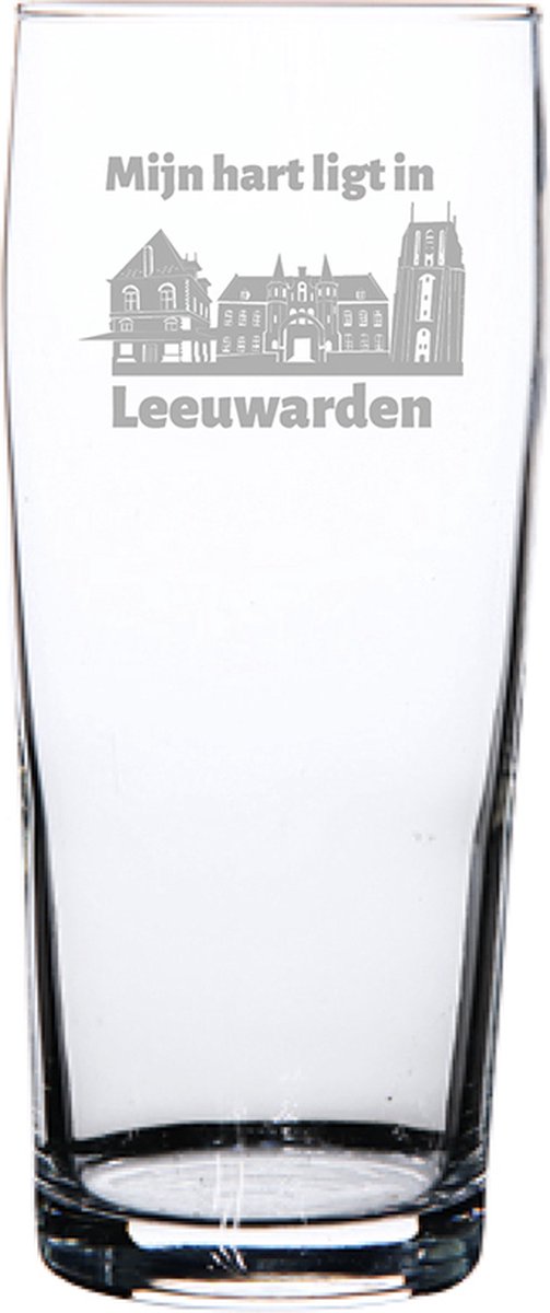 Gegraveerde bierfluitje 19cl Leeuwarden