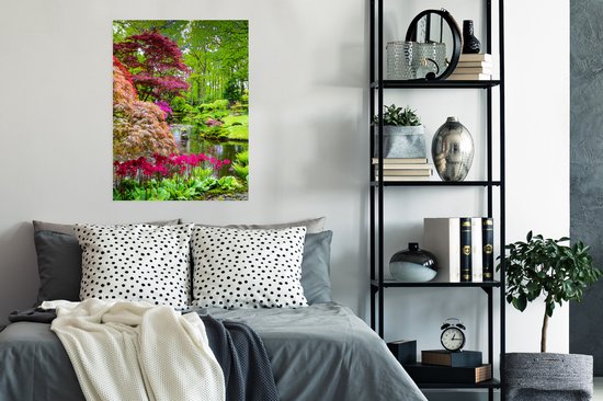 Poster Bomen - bloemen - Japans - Natuur - Water - 60x80 cm