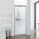 Schulte douchedeur - 79-91 x185 - groot verstelbereik - draaideur - uitschuifbaar - chroom - helder veiligheidsglas