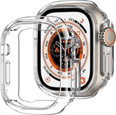 MY PROTECT - Hoesje Geschikt Voor Apple Watch Ultra 49mm Siliconen Bescherm Case - Screenprotector - Transparant